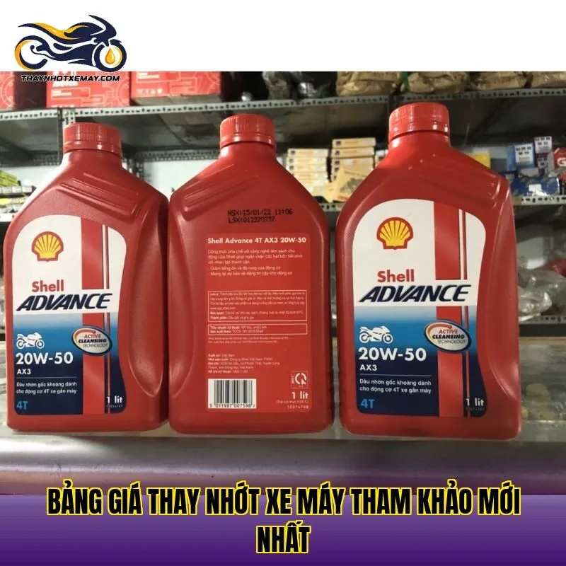 Bảng giá thay nhớt xe máy tham khảo mới nhất
